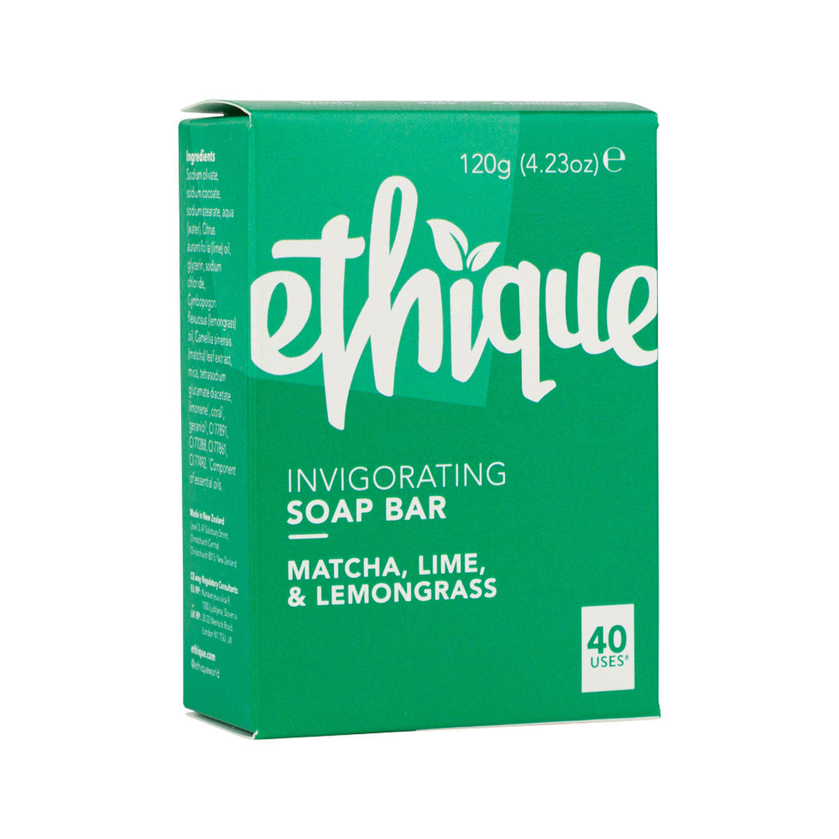 Ethique Bar Soap Invigorating Matcha Lime and Lemongrass 120g