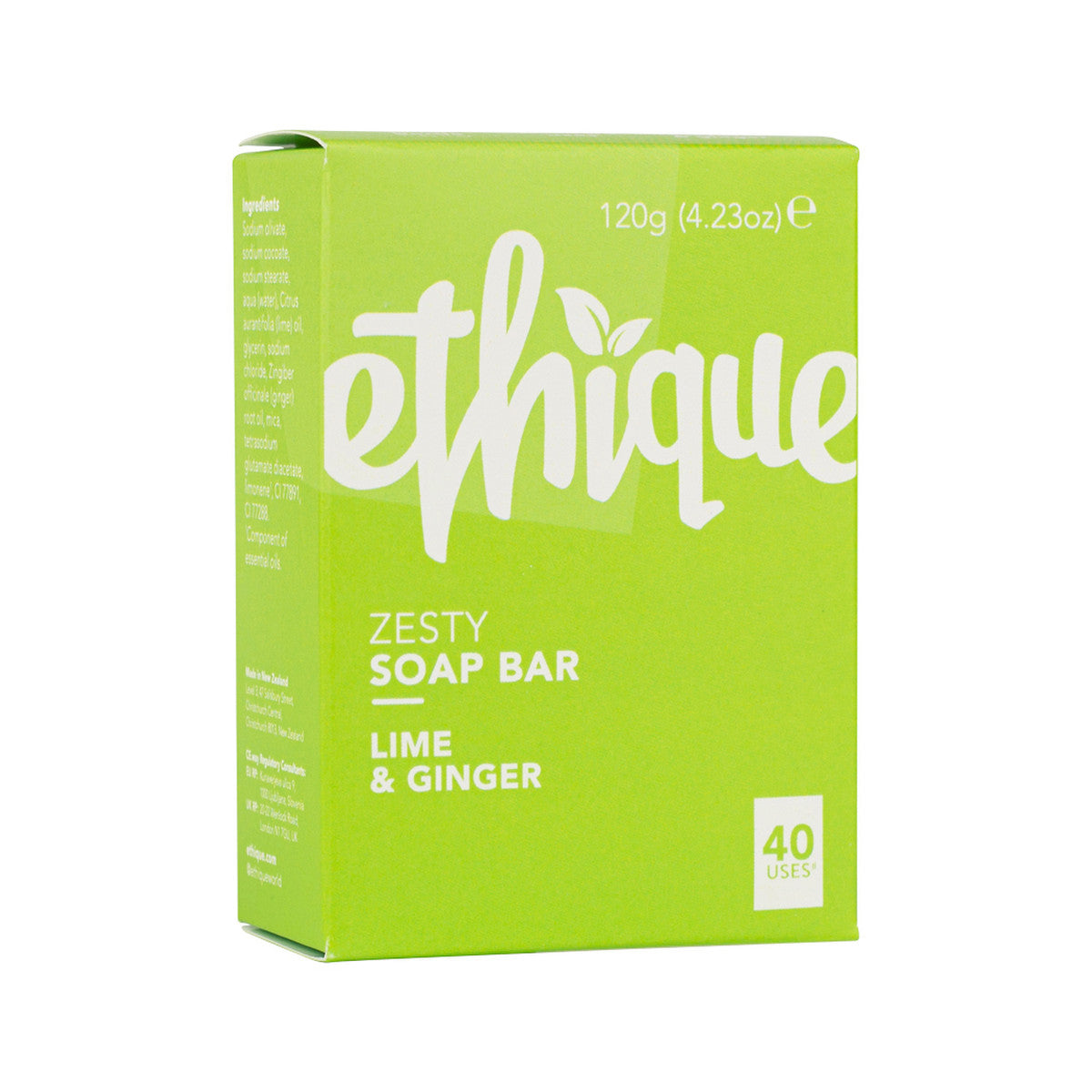 Ethique Bar Soap Zesty Lime and Ginger 120g