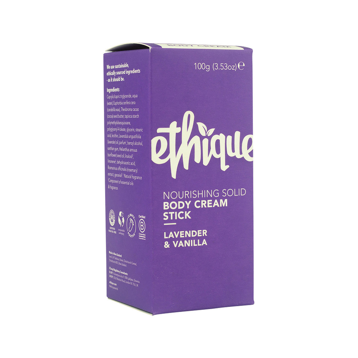 Ethique Body Cream Stick Lavender and Vanilla 100g