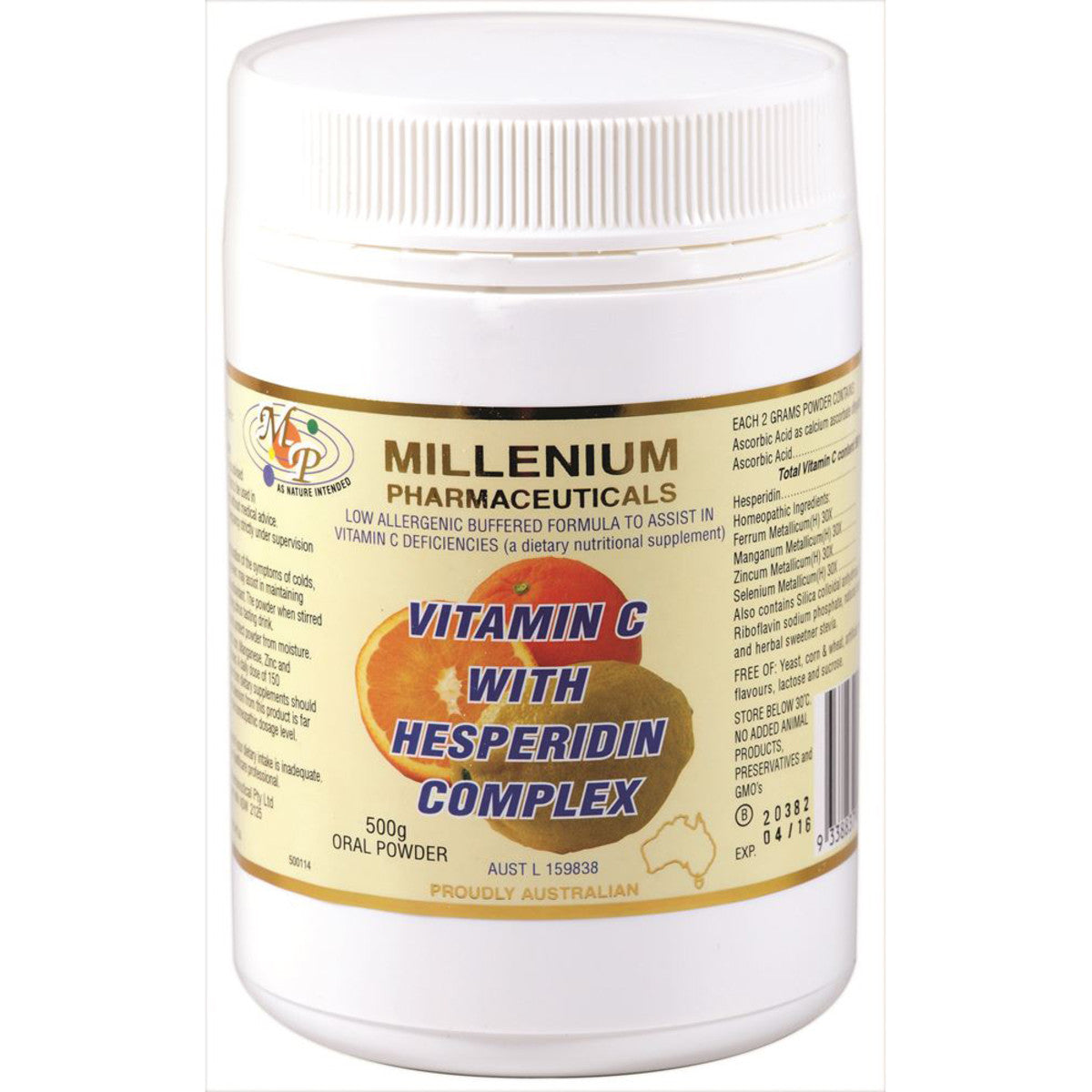 Millenium Pharmaceuticals Vitamn C w Hesperidin Complx 500g