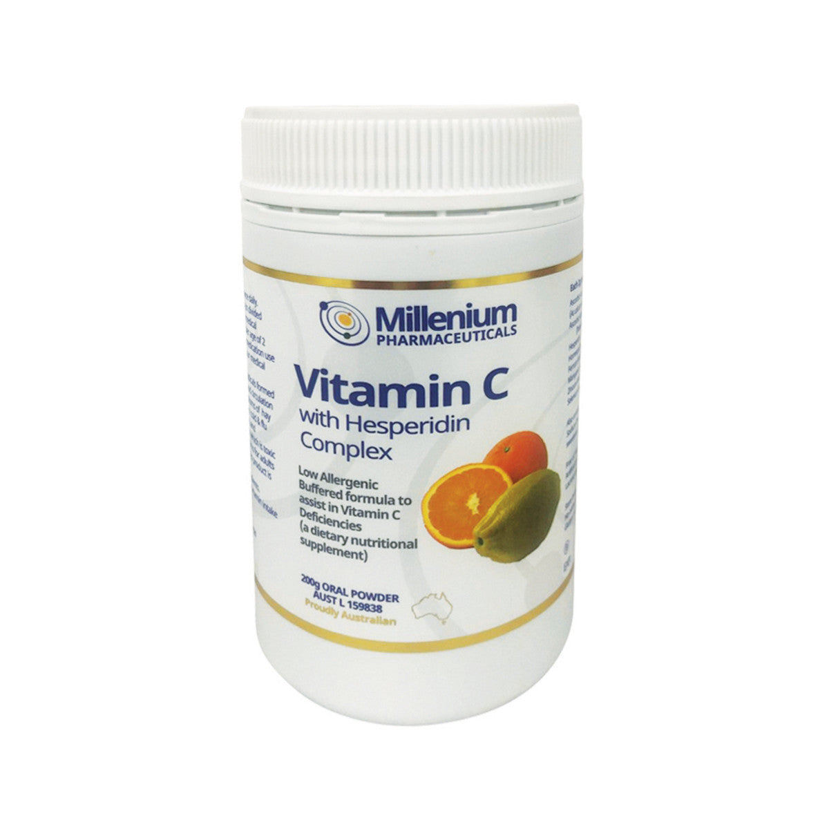 Millenium Pharmaceuticals White Vitamin C with Hesperidin Complex 200g