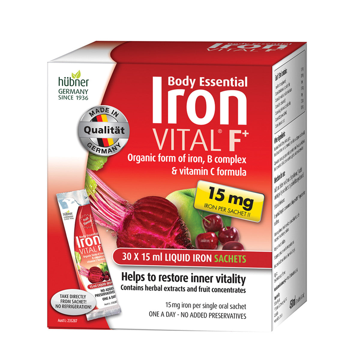 Silicea Body Essential Iron VITAL F (15mg) Sachet 15ml x 30 Pack